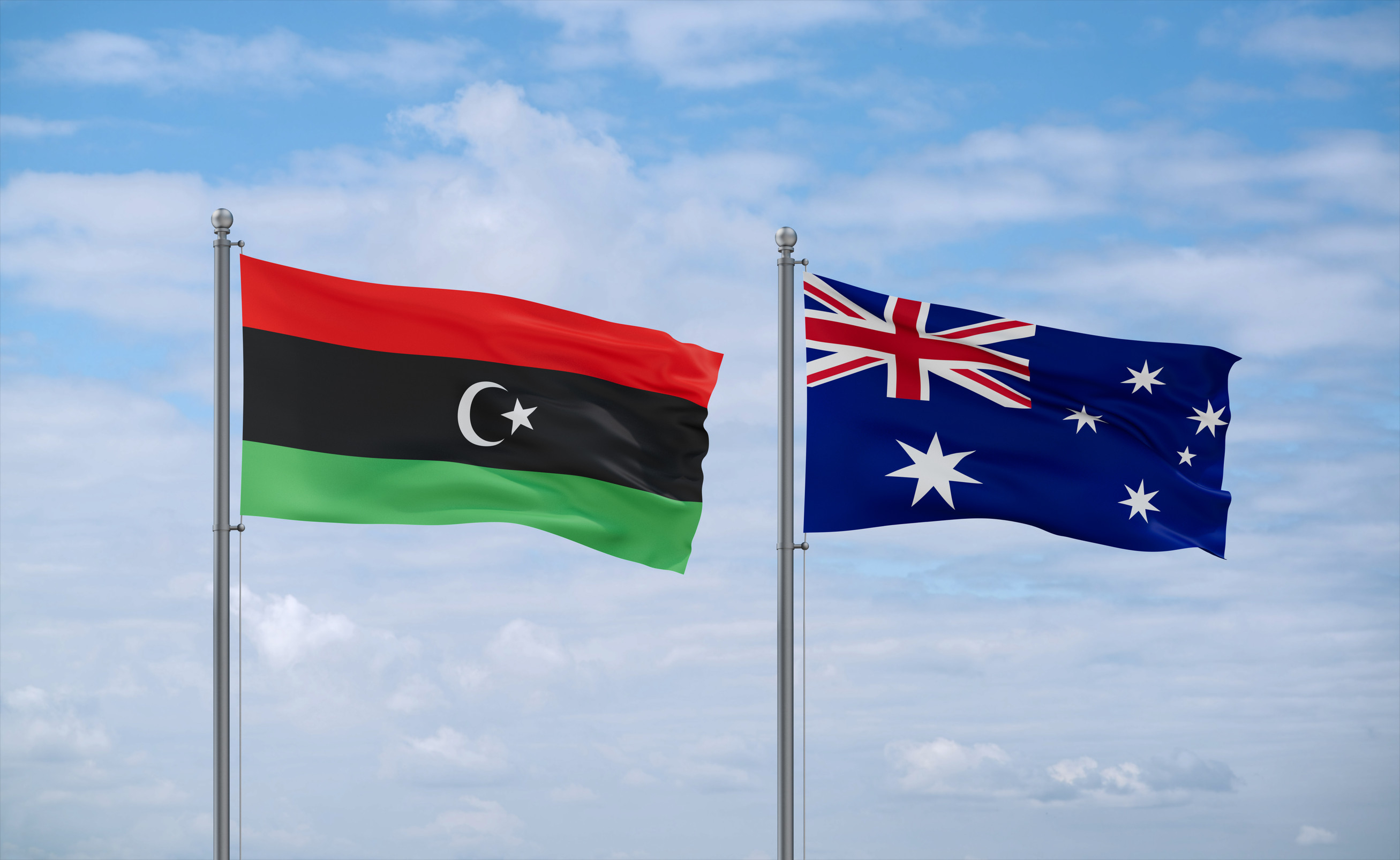Libya and Australia Flag Together