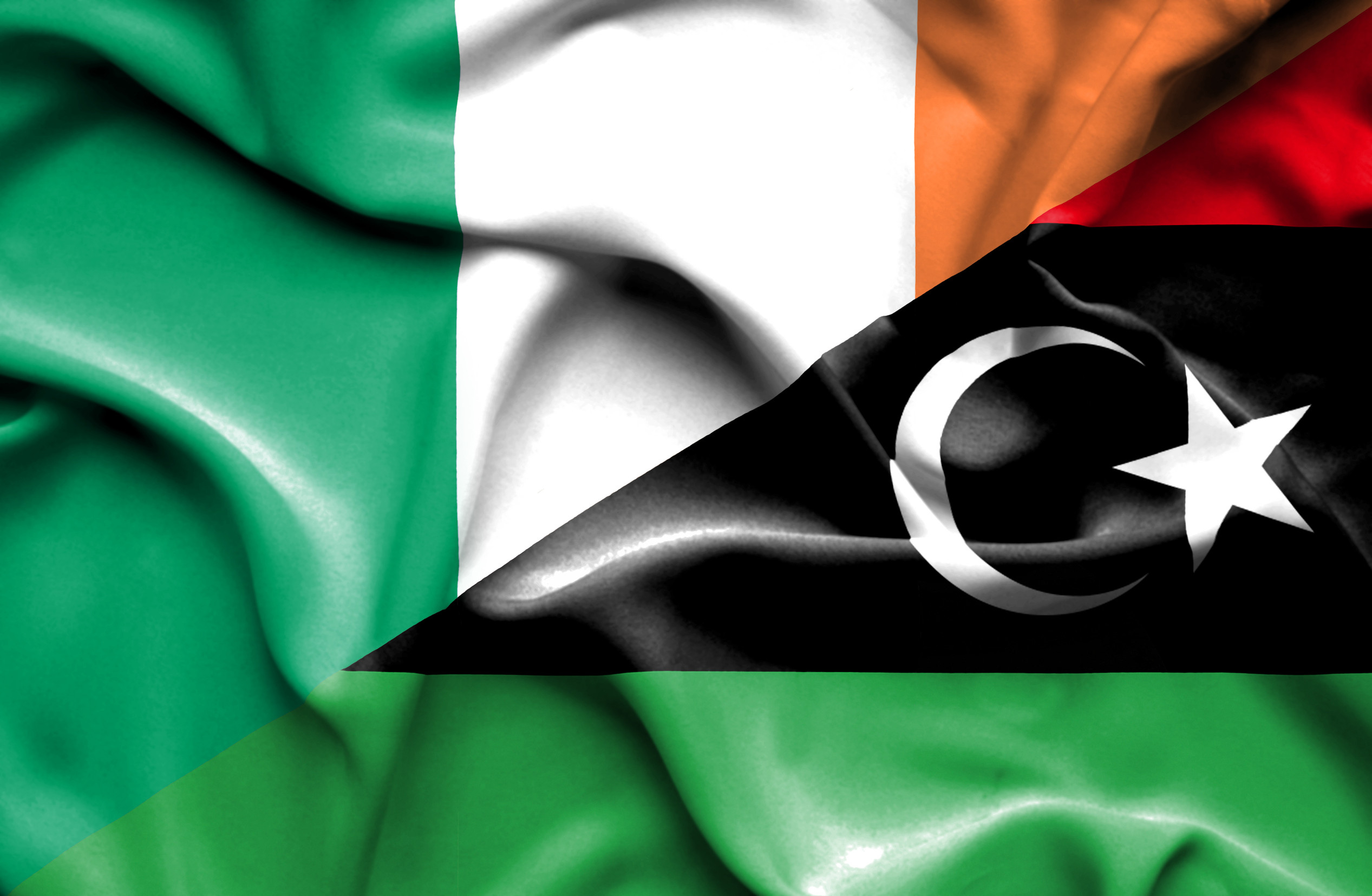 Libya and Ireland Flag Together Libya and Ireland Flag Together