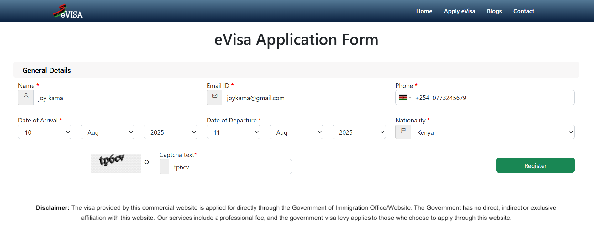 Register On The Application Portal
