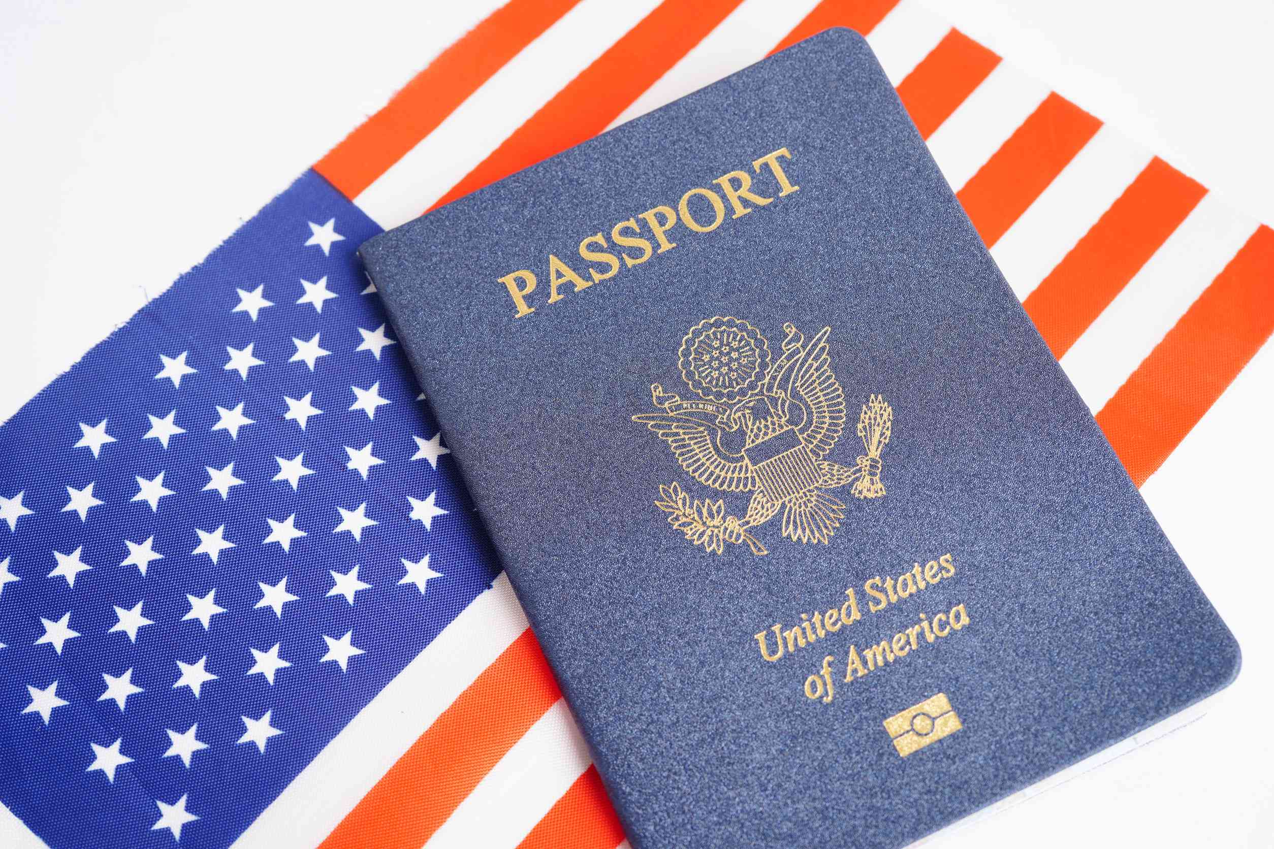 US passport on the white background US passport on the white background