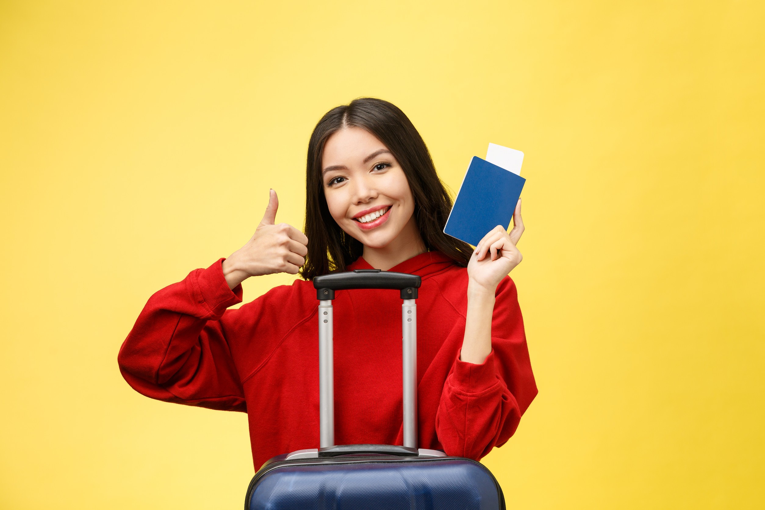 Woman Travel Young Beautiful Asian Woman Traveler With Passport